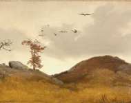 Karl Friedrich Lessing - Landscape with Crows